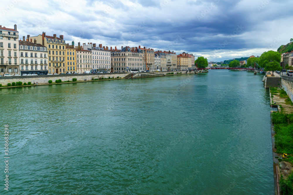 View of the Saone river, in Lyon