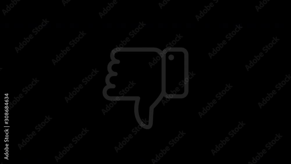 Dislike button. Loop animation in alpha channel. 4K resolution. Dislike button. Loop animation in alpha channel. 4K resolution.
