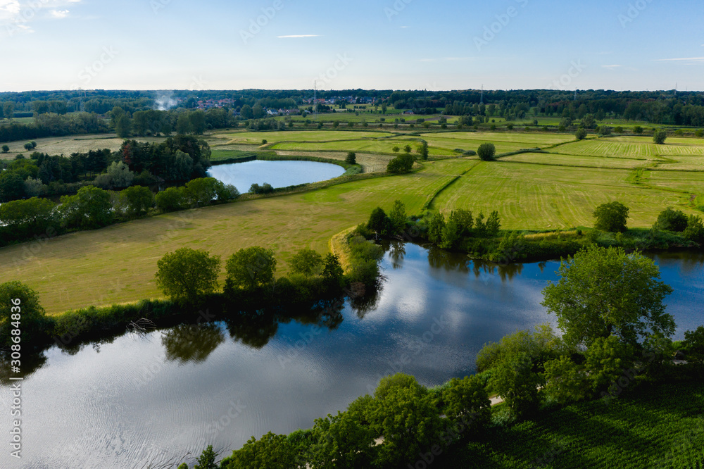 Old Durme river meanders, in Waasmunster, Belgium