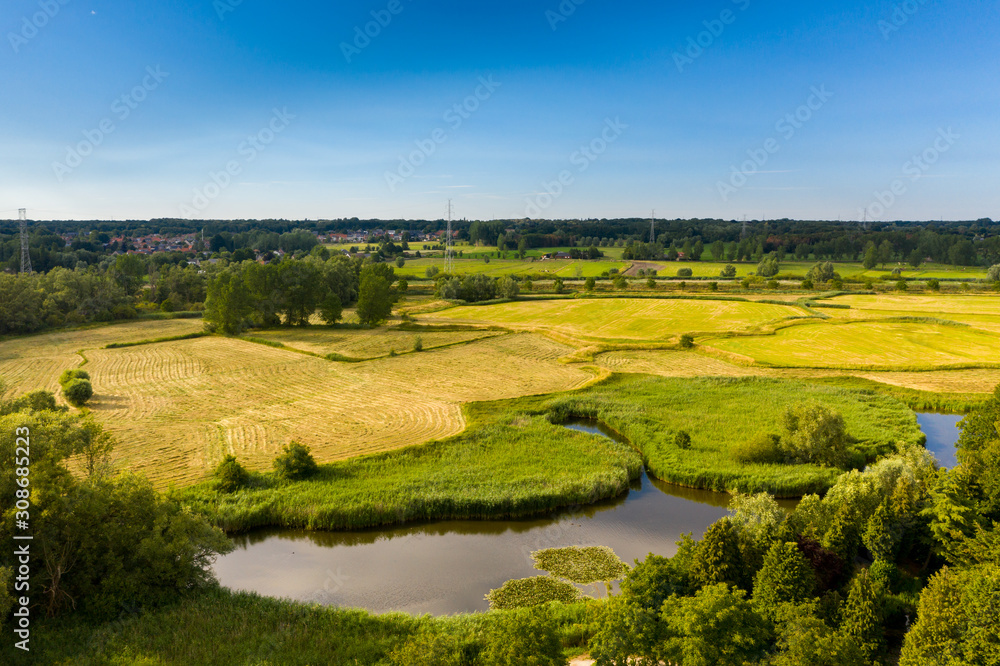 Obraz premium Old Durme river meanders, in Waasmunster, Belgium
