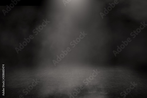 Texture dark concentrate floor with mist or fog