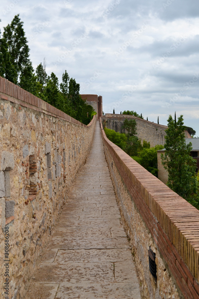 Castle wall in Girona