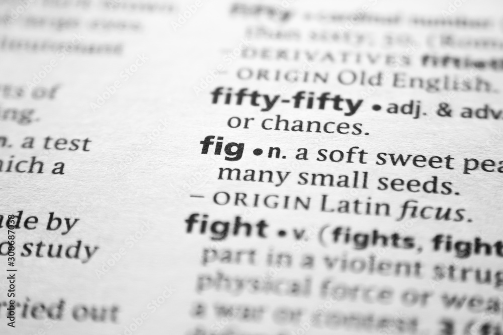 Word or phrase Fig in a dictionary. Word or phrase Fig in a dictionary.
