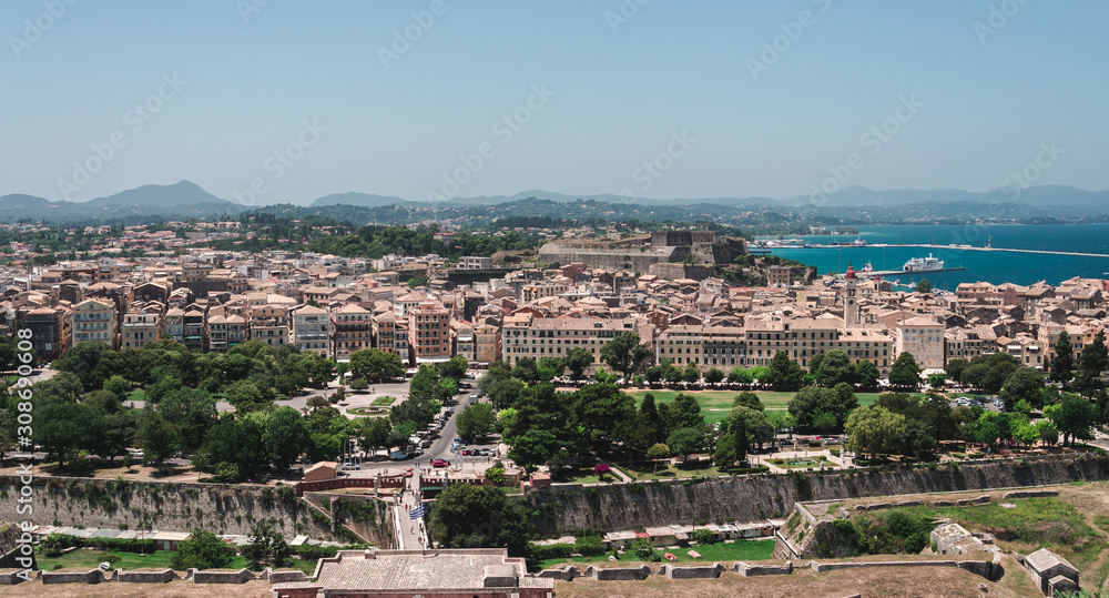 Panoramic view of Corfu Town (Greece) 