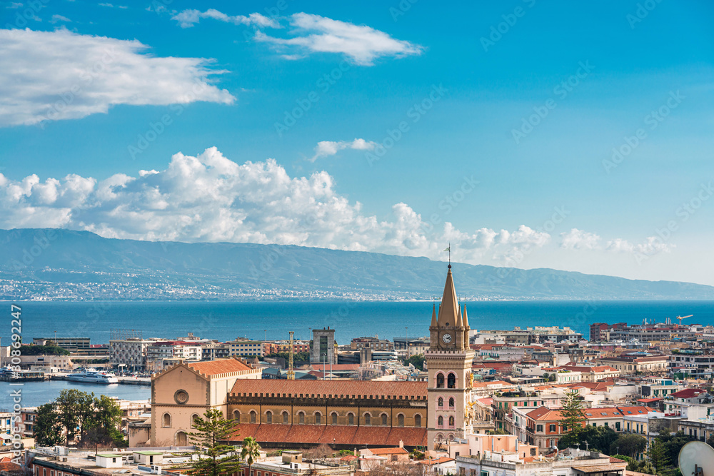MESSINA, ITALY- January 20, 2019: Traditional Cathedral building in Messina, Italy
