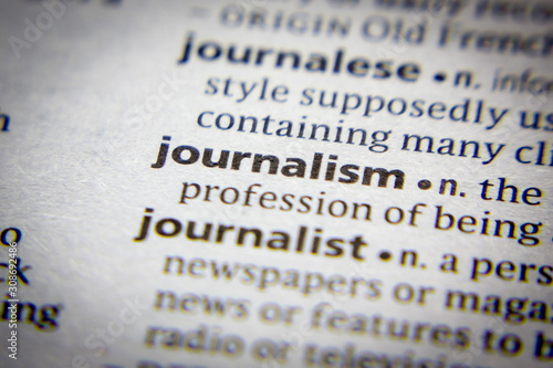 Word or phrase Journalism in a dictionary. photo