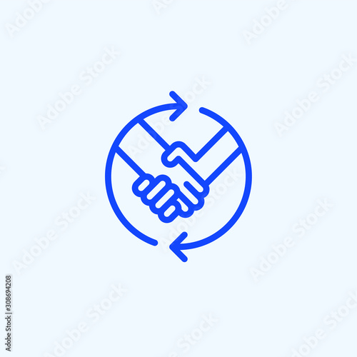 Peer to Peer Sharing Economy Vector Icon Handshake