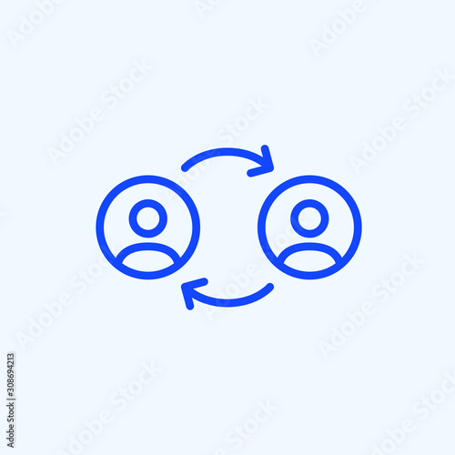Peer to Peer Sharing Economy Vector Icon Swap