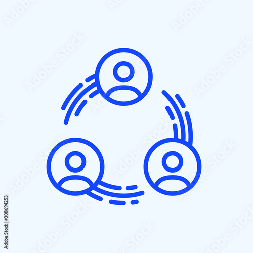 Peer to Peer Sharing Economy Vector Icon Three Trade