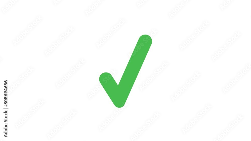 Animation of check mark on white background. Animation of check mark on white background.