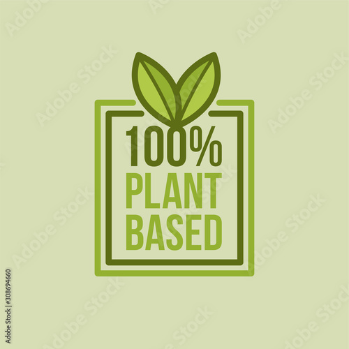 Vector Plant Based Square Label