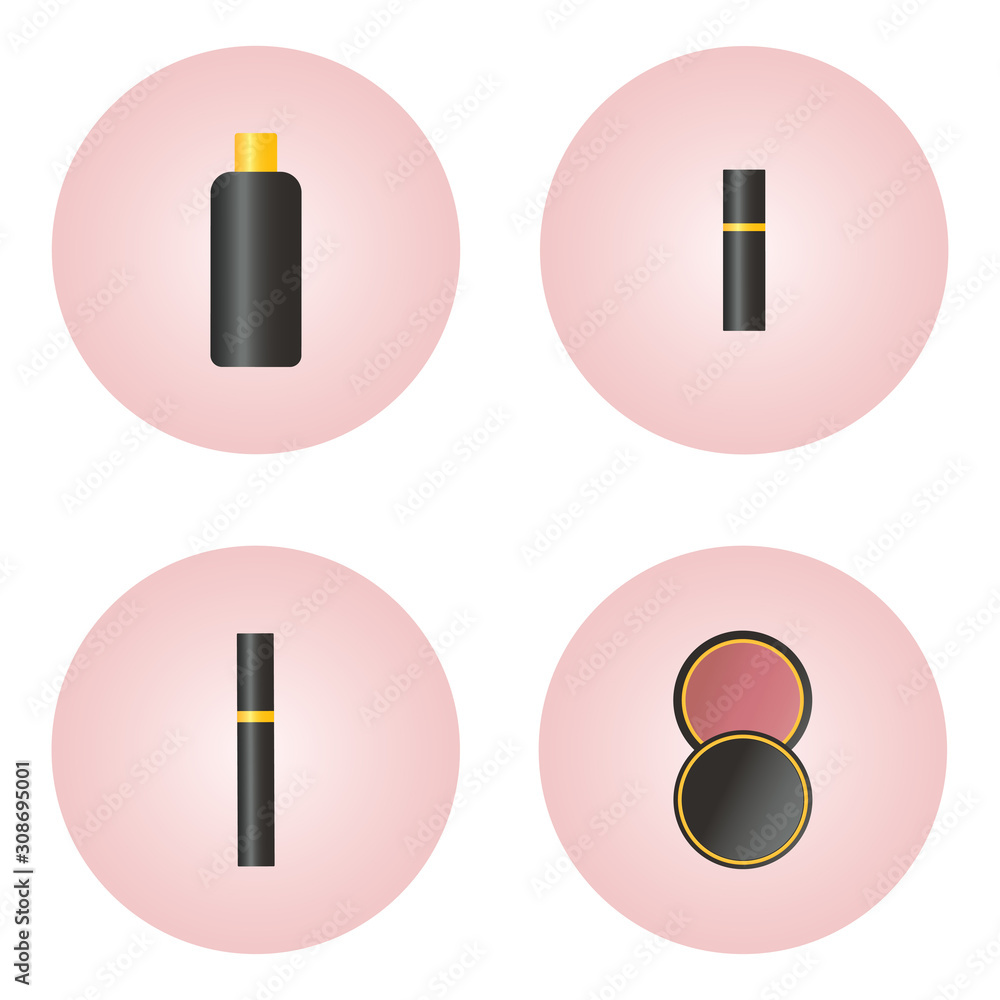 Set cosmetics design over white background vector illustration Set cosmetics design over white background vector illustration