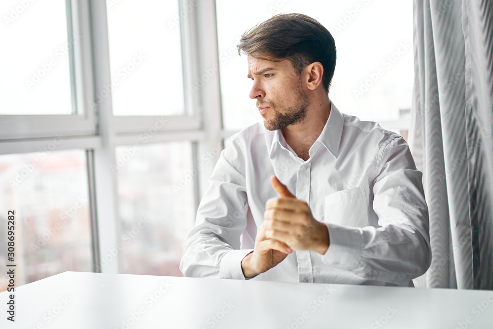 businessman working on his laptop in an office