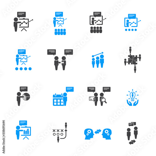 Business training icon set	