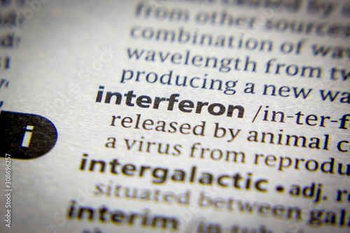 Word or phrase Interferon in a dictionary. photo