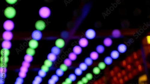 Wallpaper Mural Low angle view and blurred outdoors illuminated decorative tunnel lighting in night sky background on celebrate festival time Torontodigital.ca