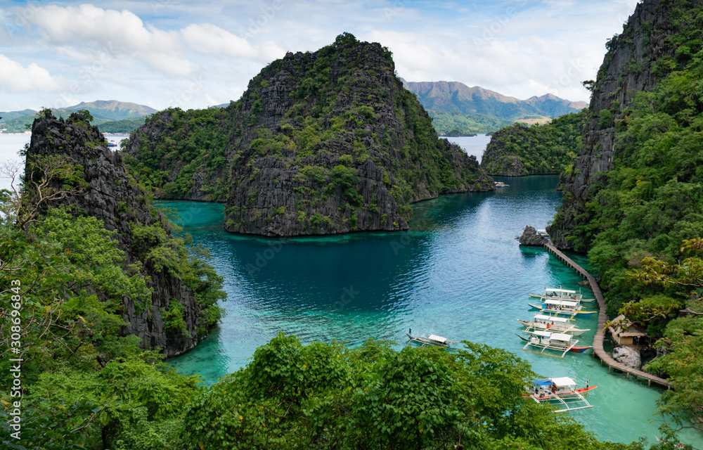 Kayangan Lake view point in Coron Island, Palawan, Philippines..