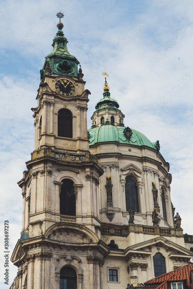 The Church of Saint Nicholas (Malá Strana), Baroque church in the Lesser Town of Prague. Former Gothic church dedicated to  Saint Nicholas, Prague Baroque
