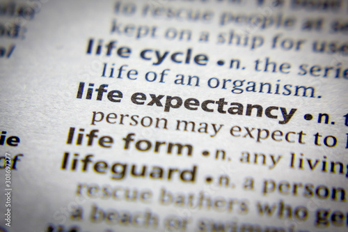 Word or phrase Life expectancy in a dictionary.