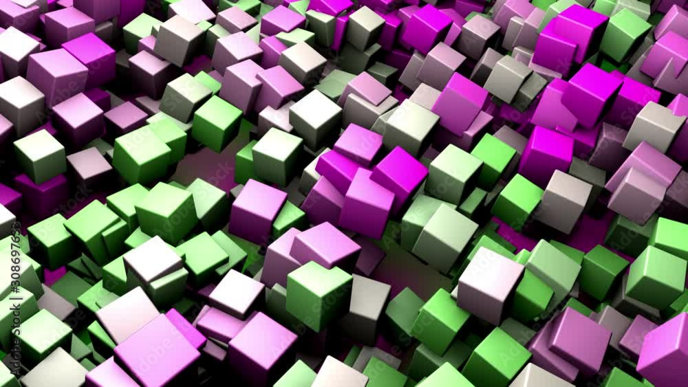 3D rendered Animation of a abstract background of dancing and moving cubes. 3D rendered Animation of a abstract background of dancing and moving cubes.