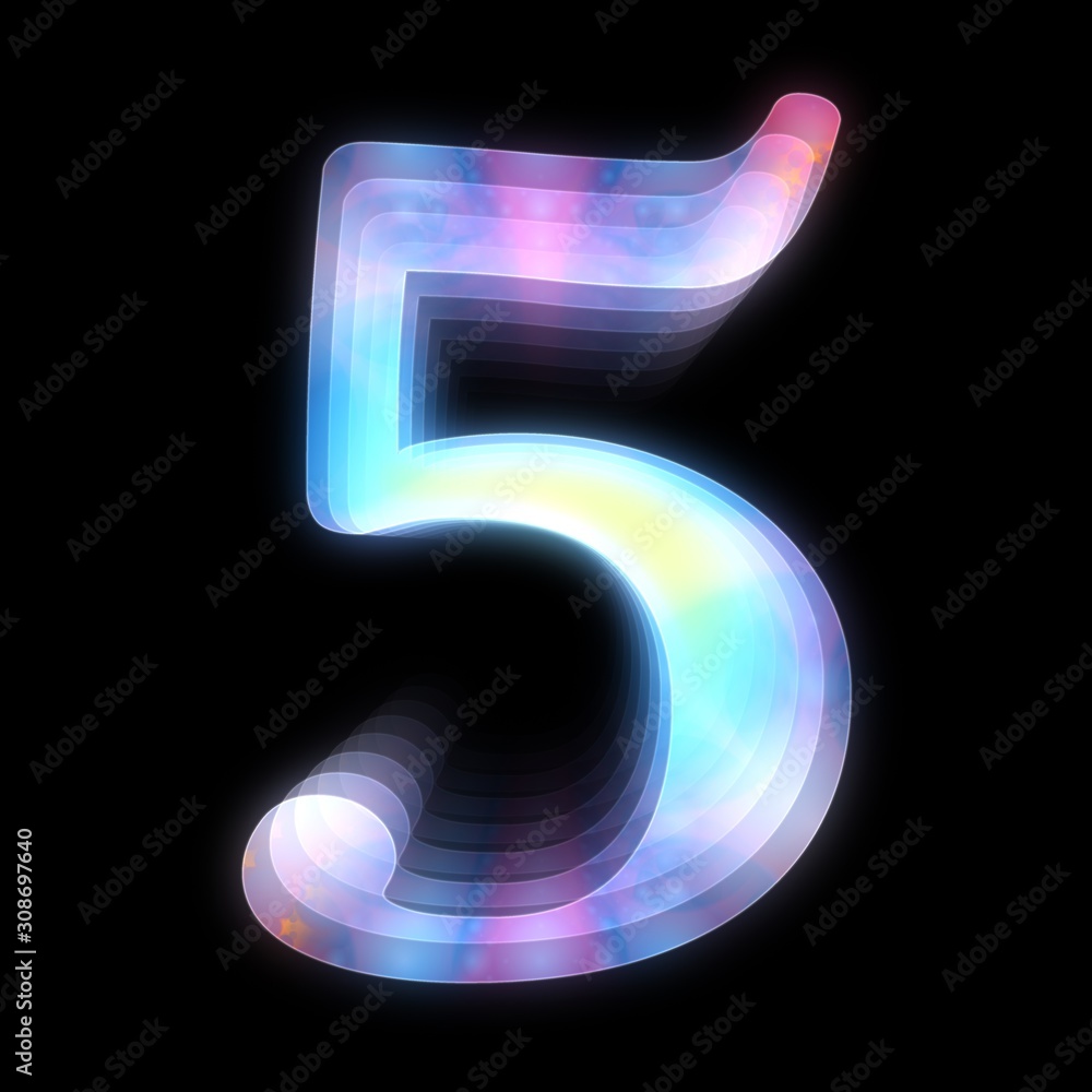 3D render illustration of rainbow capital number 3D render illustration of rainbow capital number