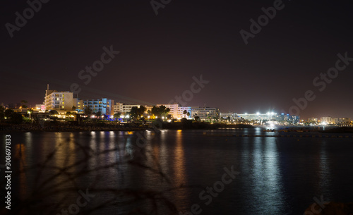 Fig Tree Beach in Protaras at night. One of the popular beaches in Europe. © M-Production
