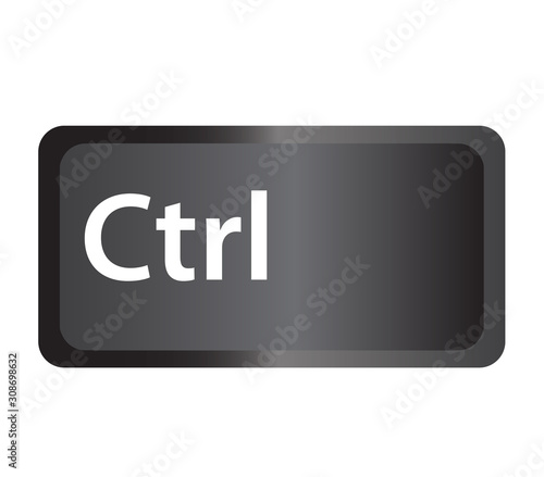 Control (Ctrl) computer key button on white background. flat style. Ctrl button symbol. Control key sign.