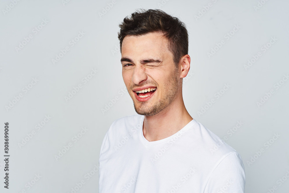 portrait of young man isolated on white background portrait of young man isolated on white background