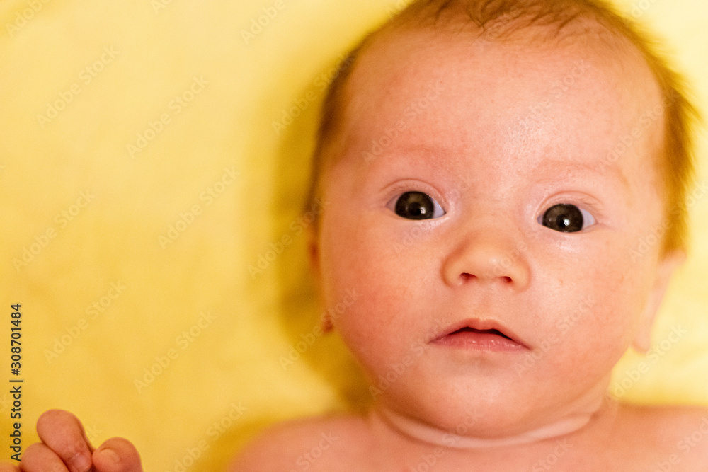 Portrait of adorable smiling newborn baby Portrait of adorable smiling newborn baby