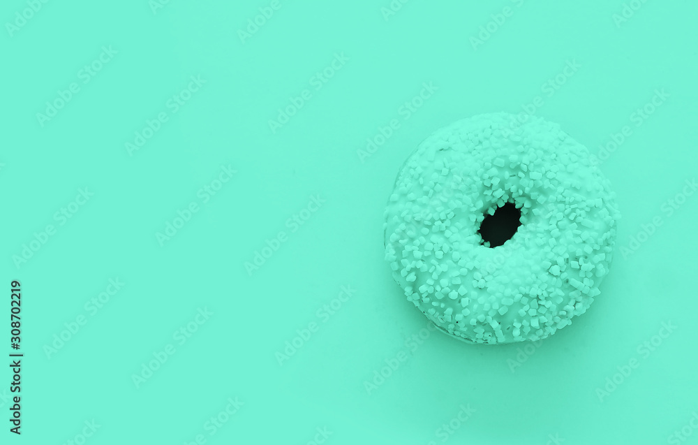 Donut on trendy color background. Donut on trendy color background.