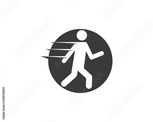 running people icon vector illustration design