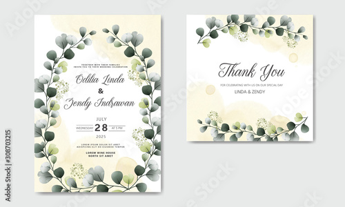 wedding invitation with beautiful and elegant floral templates
