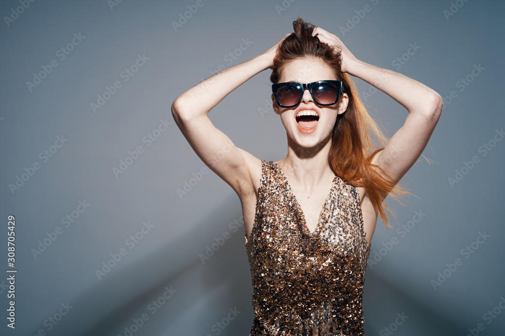 portrait of young woman in sunglasses portrait of young woman in sunglasses