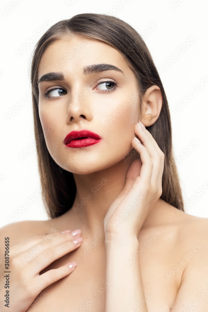 beautiful woman bare shoulders clean skin beautiful woman bare shoulders clean skin