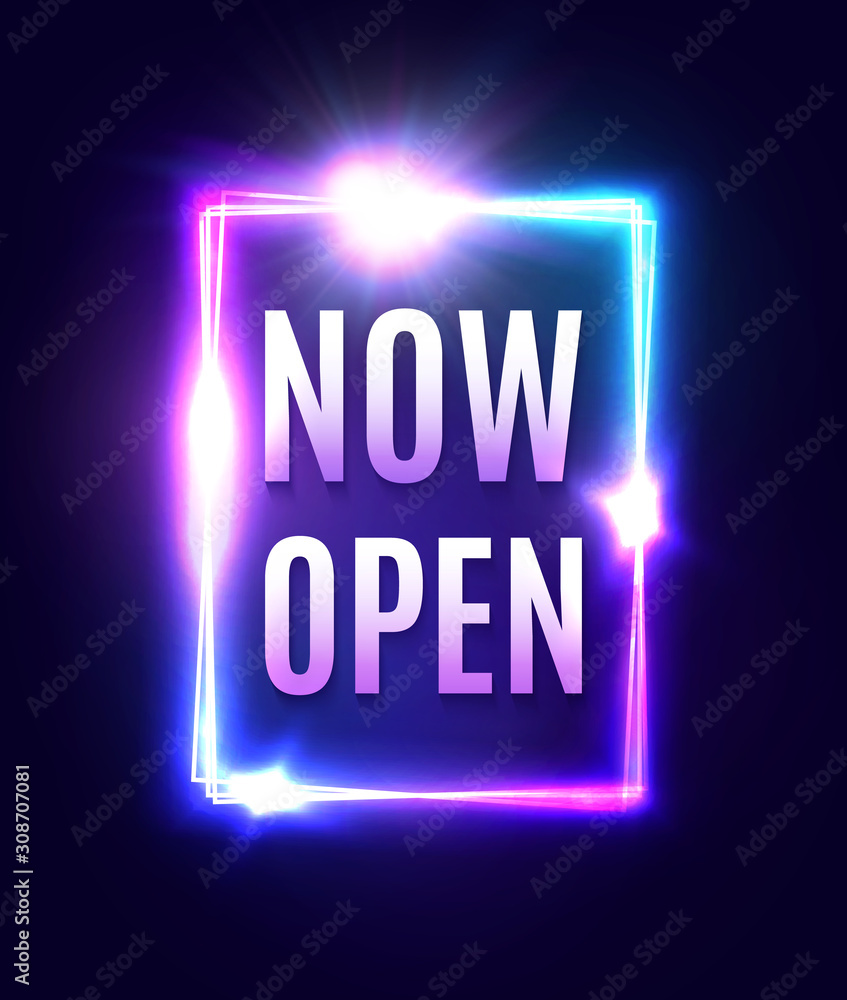 Now Open Neon Stock Illustrations, Cliparts and Royalty Free Now Open Neon  Vectors