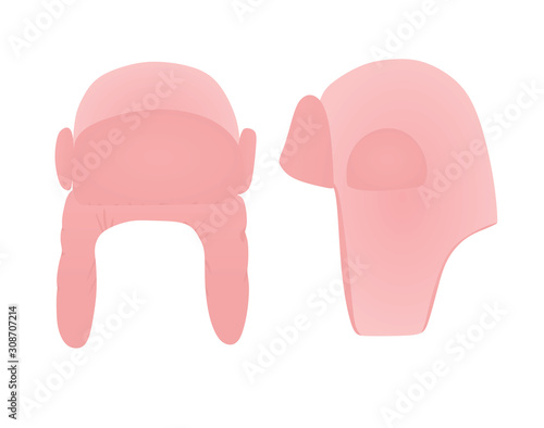 Russian pink hat. vector illustration