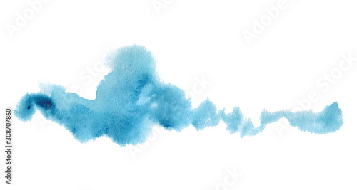 Watercolor abstract splash Color painting texture. Blue background