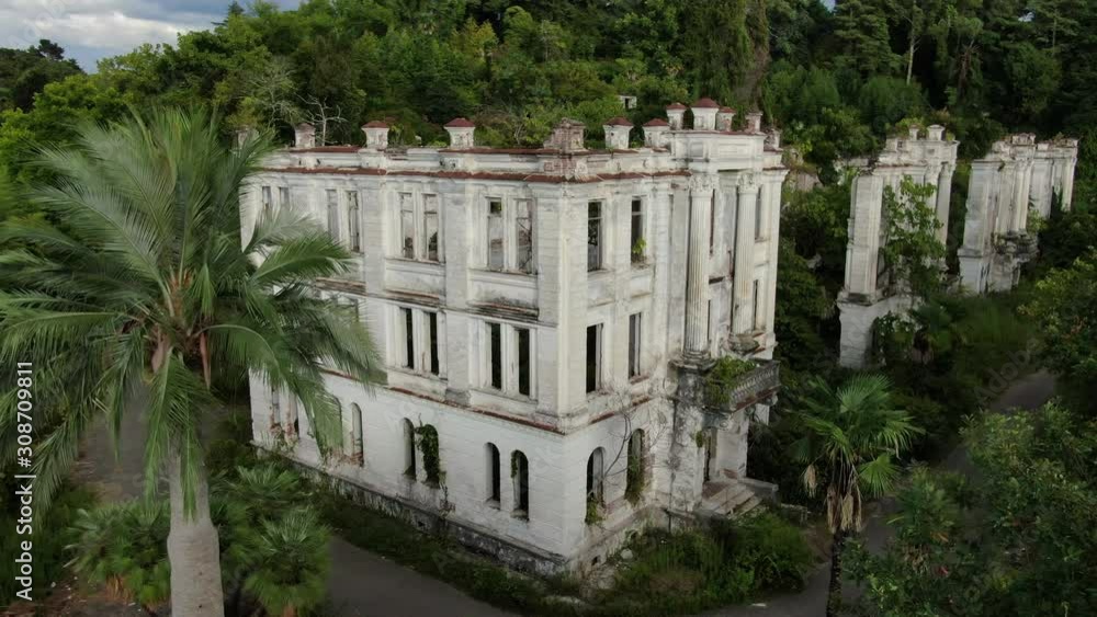 Neoclassical architecture. Ruins of the sanatorium Neoclassical architecture. Ruins of the sanatorium