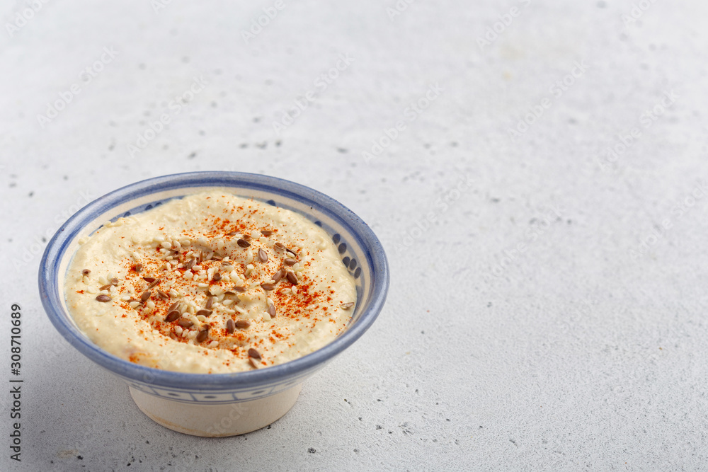 Portion of hummus Portion of hummus