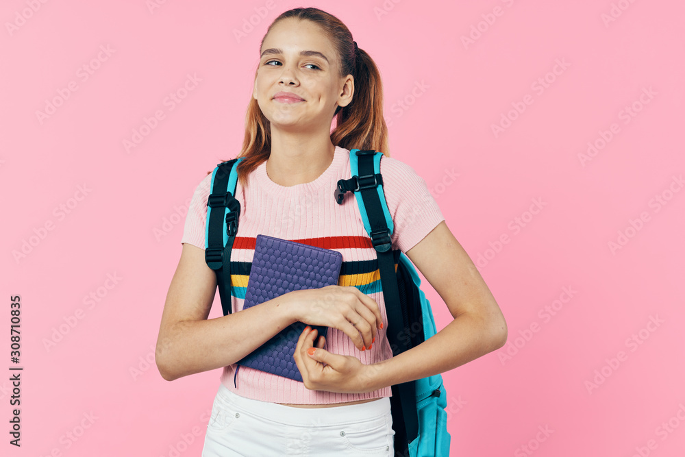 girl with backpack girl with backpack