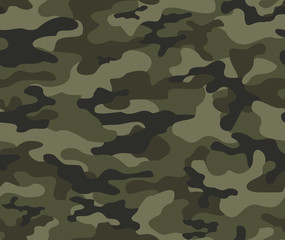 Fototapete Tarnmuster Grünes Camouflage Druckmuster Vektor  © Sanvel