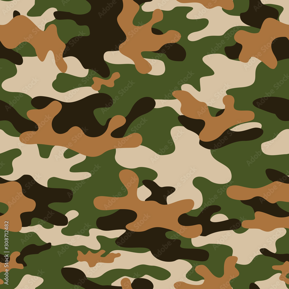 Fototapeta premium Light camouflage pattern beautiful seamless vector background.