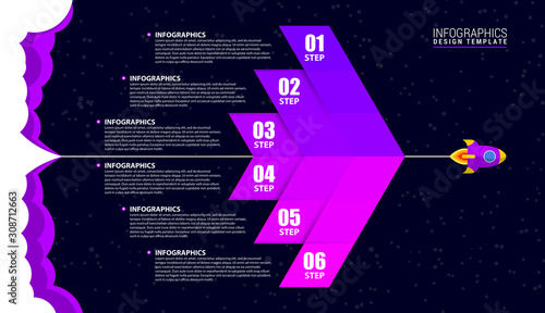 Infographic design template. Creative concept with 6 steps