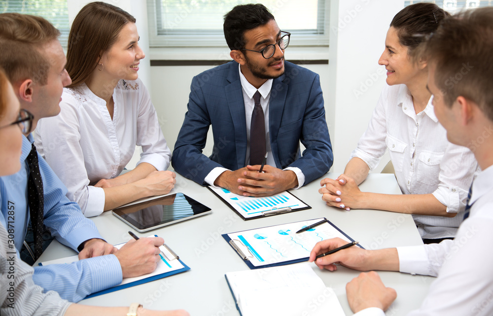 International business team discuss a new project International business team discuss a new project