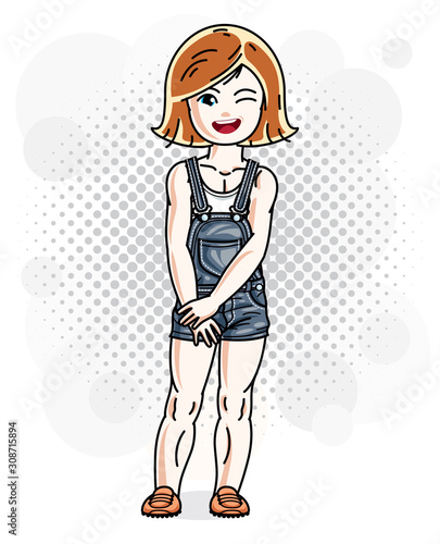 Pretty little red-haired gi...