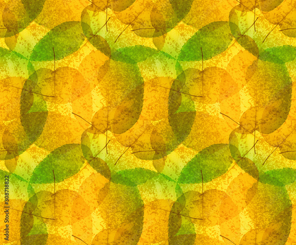 Obraz premium green and orange dead leaf seamless background