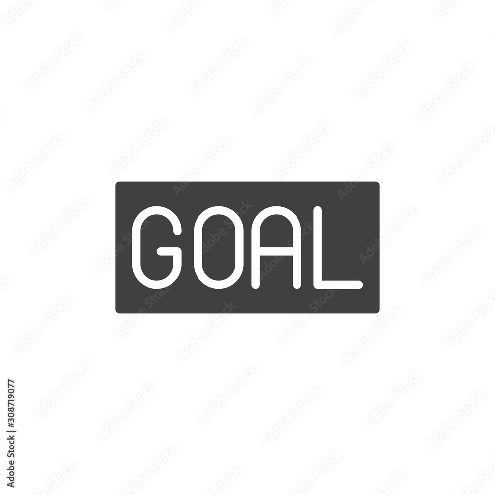 Goal vector icon. filled flat sign for mobile concept and web design. Goal word glyph icon. Symbol, logo illustration. Vector graphics Goal vector icon. filled flat sign for mobile concept and web design. Goal word glyph icon. Symbol, logo illustration. Vector graphics