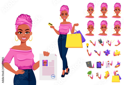 Young beautiful African American business woman