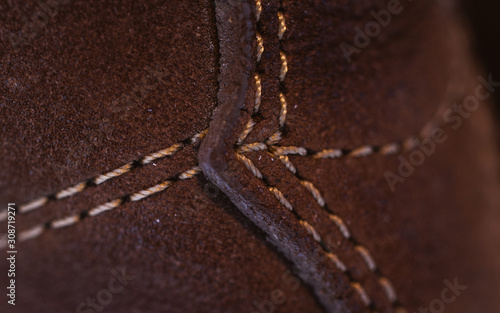 Leather stitching