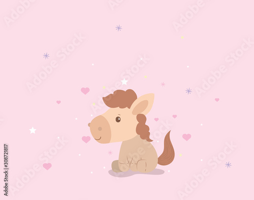 Cute horse cartoon vector design